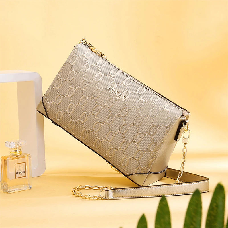 FOXER Signature Cowhide Leather Women's Shoulder Bag 2026 New Female Crossbody Bag Luxury Large Capacity Chain Handbag Purse