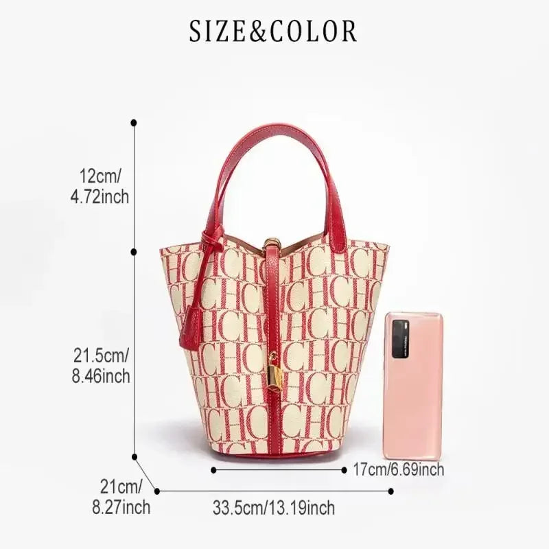 Aurelia Tote Bag For Women Luxury Monogram Leather Handbag Fashion