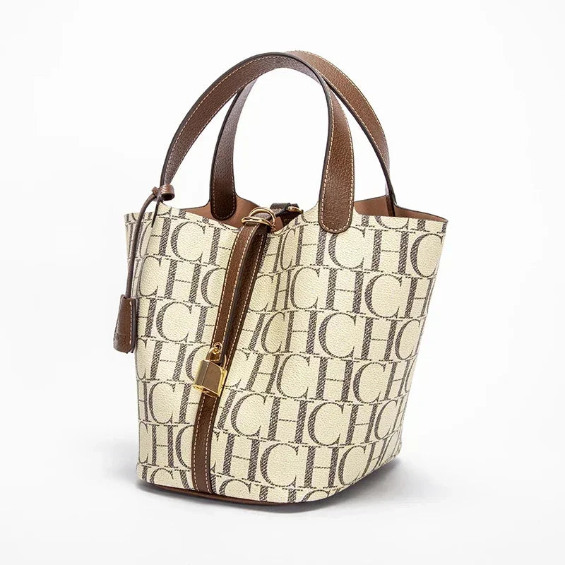 Aurelia Tote Bag For Women Luxury Monogram Leather Handbag Fashion