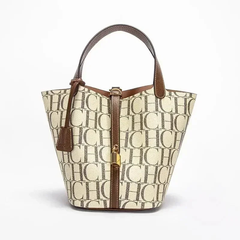 Aurelia Tote Bag For Women Luxury Monogram Leather Handbag Fashion