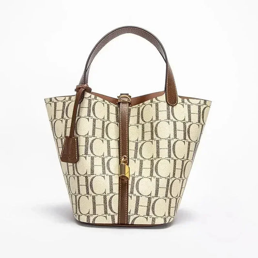 Aurelia Tote Bag For Women Luxury Monogram Leather Handbag Fashion