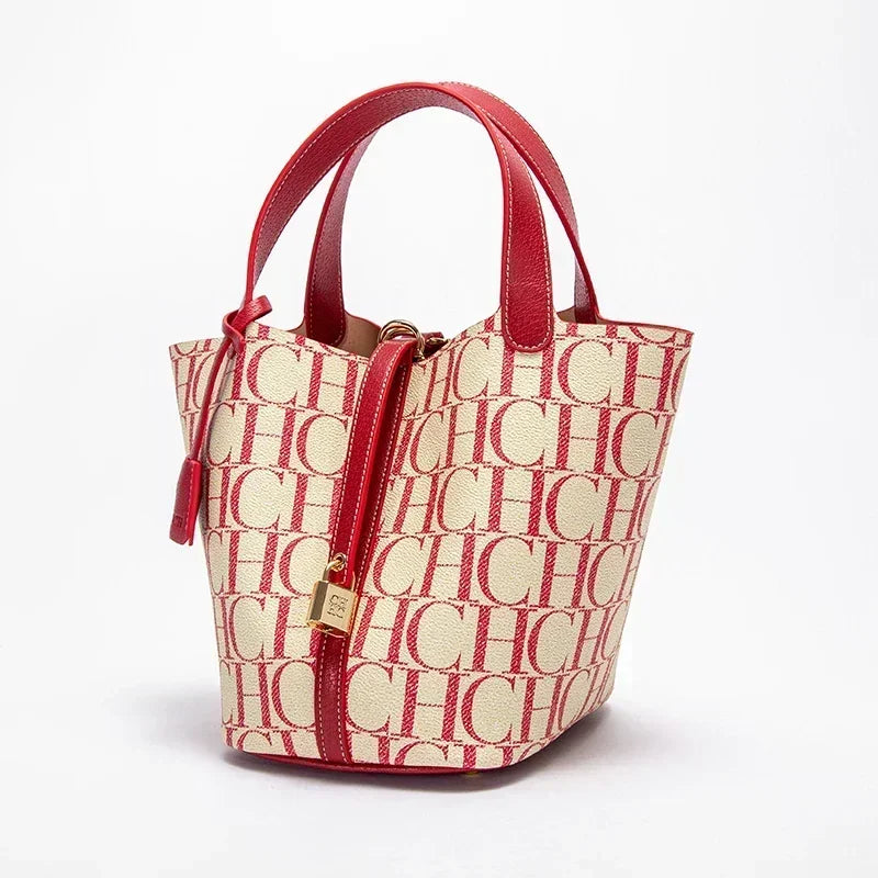 Aurelia Tote Bag For Women Luxury Monogram Leather Handbag Fashion